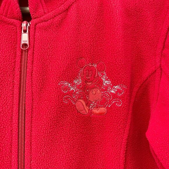 Disneyland‎ Resort Fleece Jacket Womens Medium Mickey Mouse Classic Embroidered - Picture 2 of 8